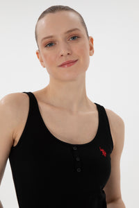 Maiou Dama Negru cu Nasturi si Logo