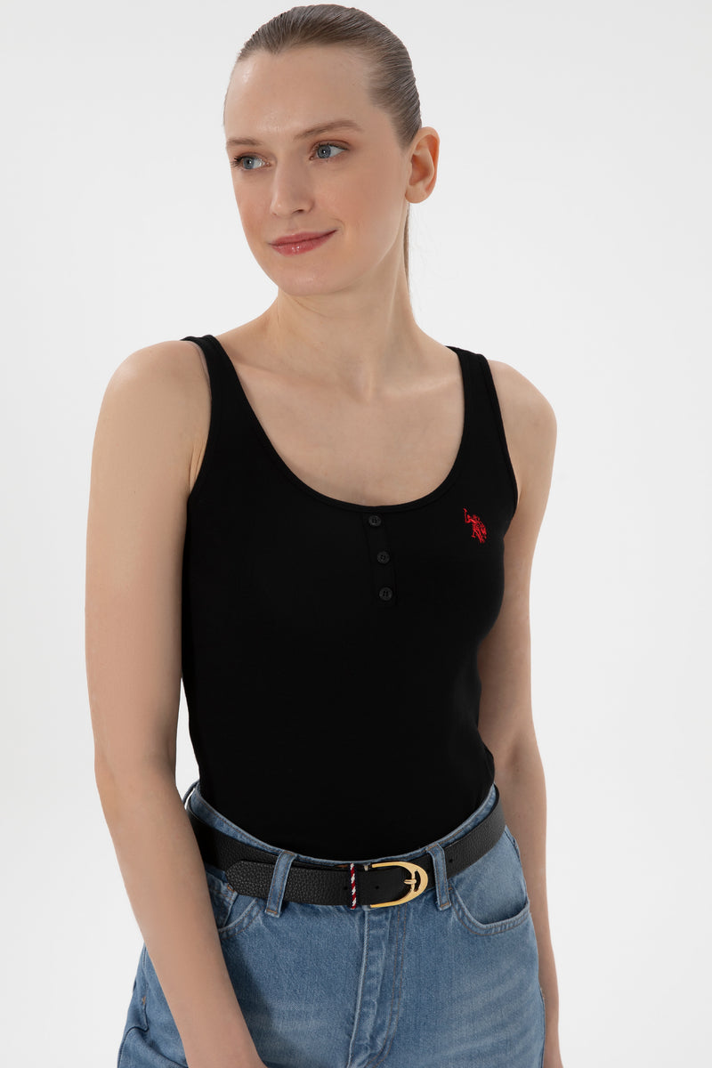 Maiou Dama Negru cu Nasturi si Logo