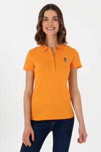 Tricou Polo Damă Galben Muștar Cu Logo Brodat