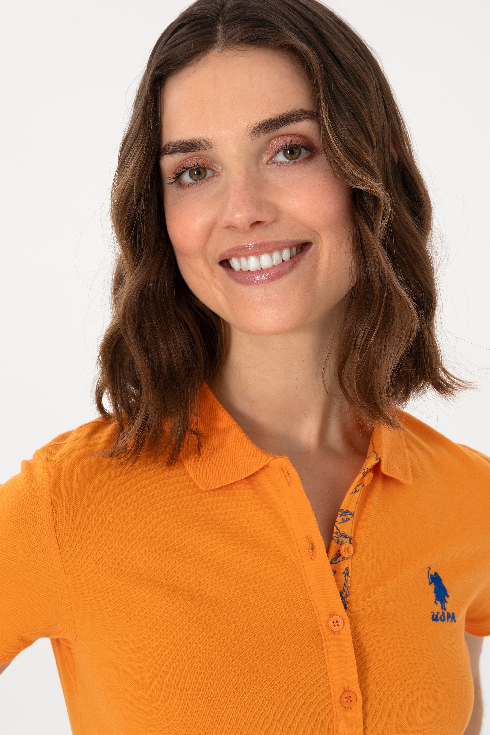 Tricou Polo Damă Galben Muștar Cu Logo Brodat