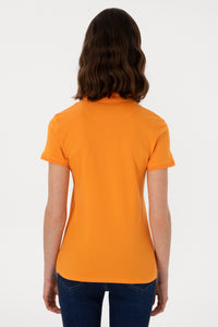 Tricou Polo Damă Galben Muștar Cu Logo Brodat