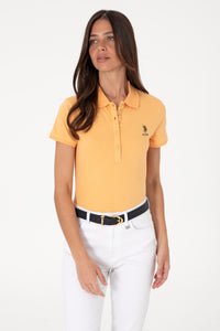 Tricou Polo Dama Galben Cu Logo