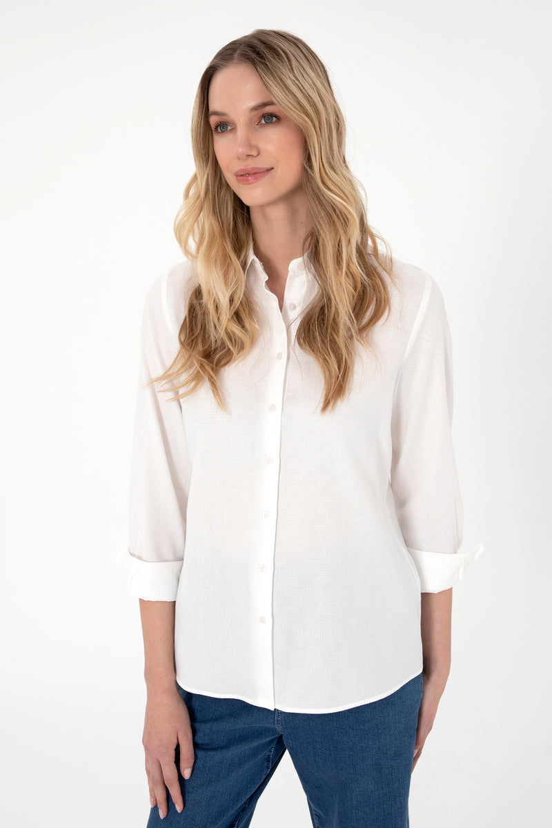 Camasa Dama Alb Sidef cu Textura