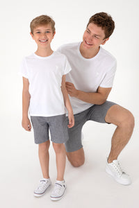 Tricou Bărbați Alb Cu Guler Rotund Și Imprimeu Logo