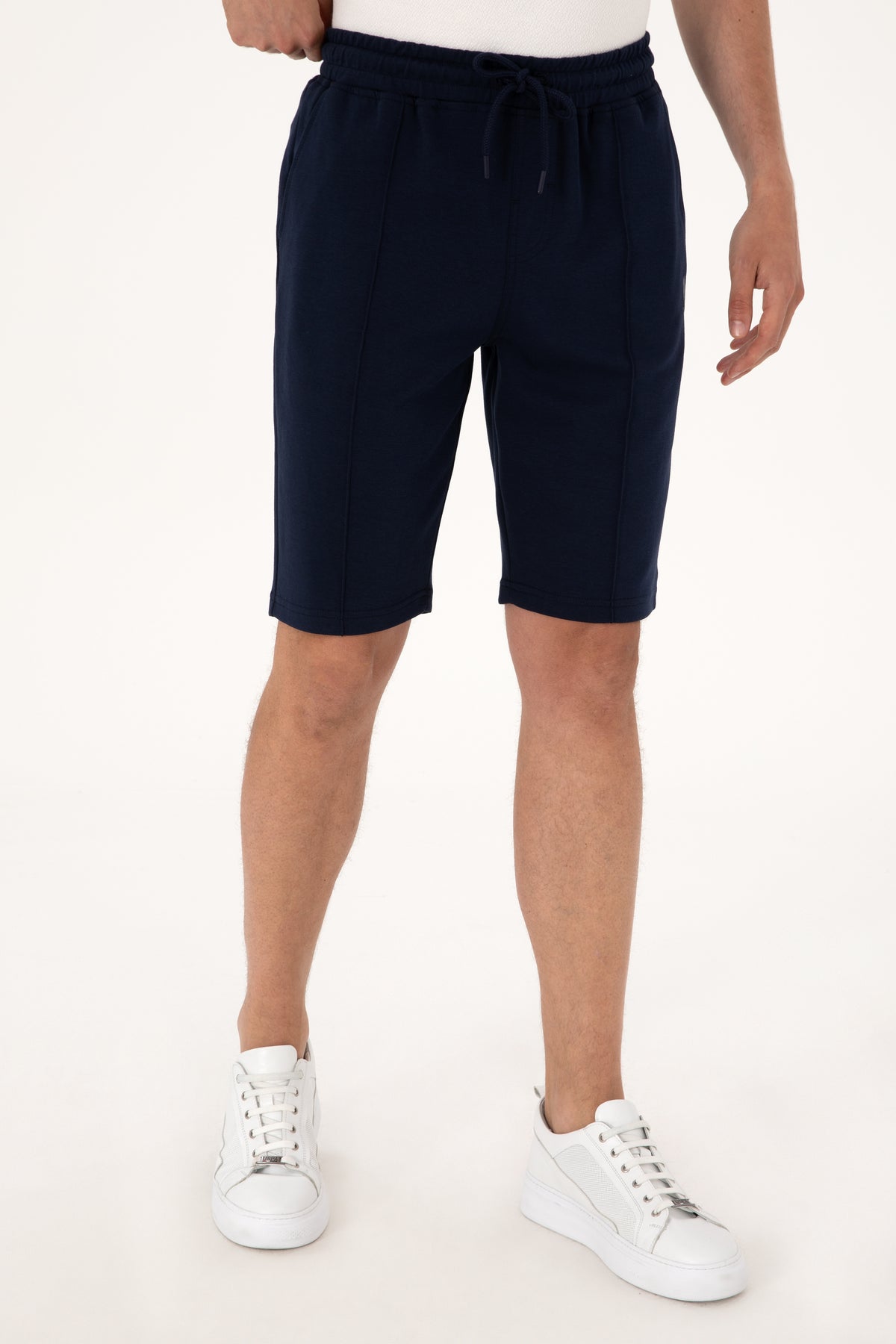 Pantaloni Scurți Bărbați Bleumarin Cu Imprimeu Logo