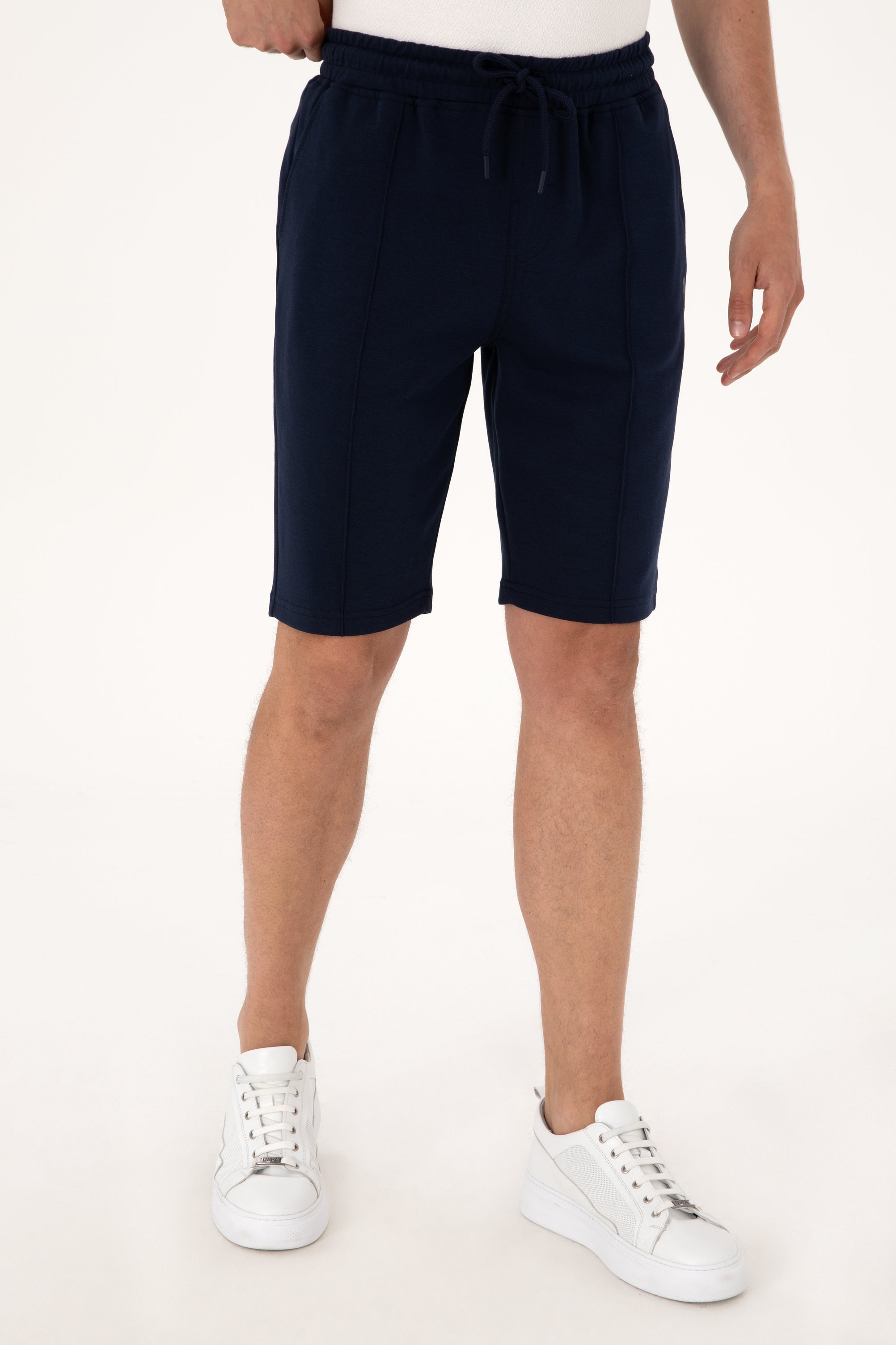 Pantaloni Scurți Bărbați Bleumarin Cu Imprimeu Logo