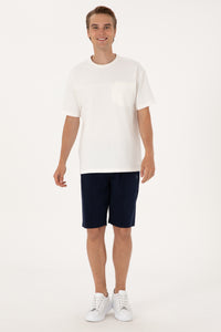 Pantaloni Scurți Bărbați Bleumarin Cu Imprimeu Logo