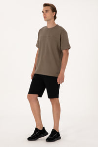 Pantaloni Scurți Bărbați Pe Negru Cu Imprimeu Logo