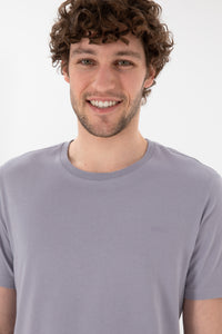 Tricou Bărbați Lila Prafuit Cu Guler Rotund