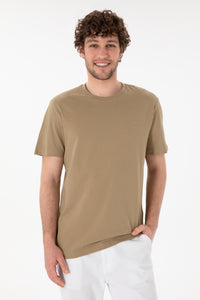 Tricou Bărbați Camel Cu Guler Rotund