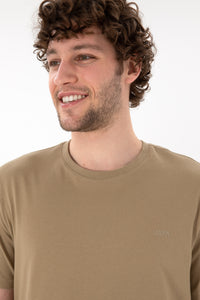 Tricou Bărbați Camel Cu Guler Rotund