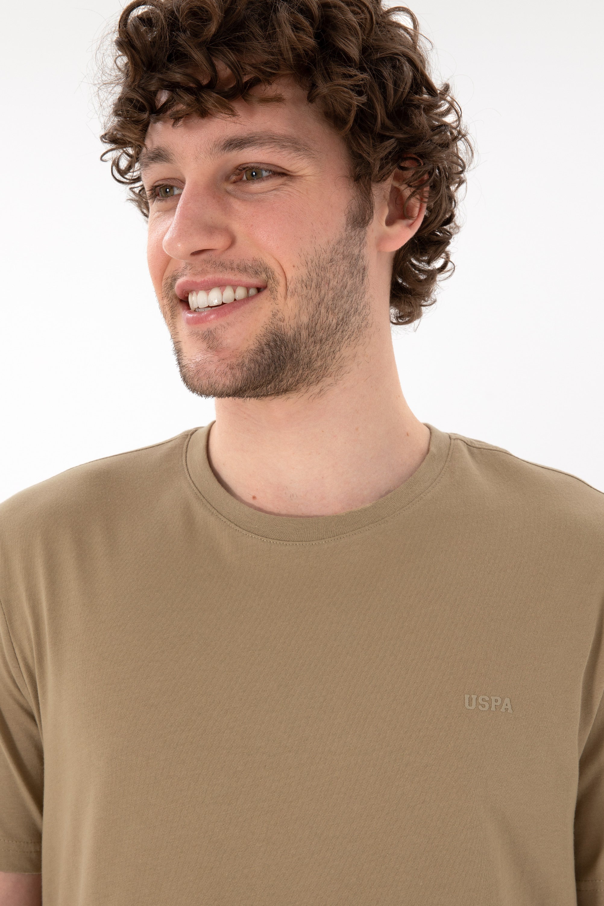 Tricou Bărbați Camel Cu Guler Rotund