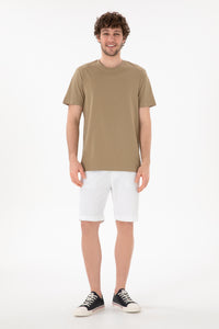 Tricou Bărbați Camel Cu Guler Rotund