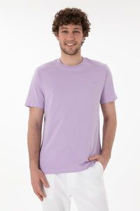 Tricou Bărbați Lila Cu Guler Rotund