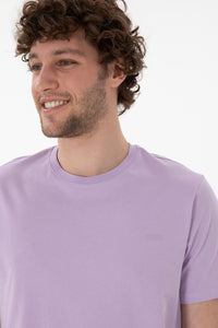 Tricou Bărbați Lila Cu Guler Rotund