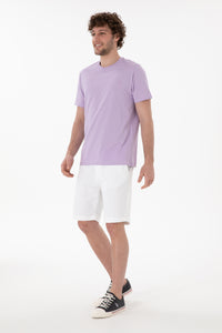 Tricou Bărbați Lila Cu Guler Rotund