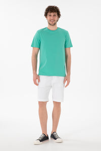 Tricou Bărbați Verde Mentă Cu Guler Rotund