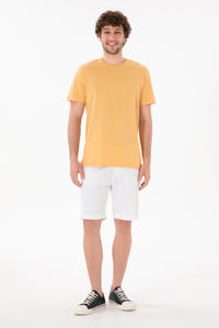 Tricou Bărbați Portocaliu Deschis Cu Guler Rotund