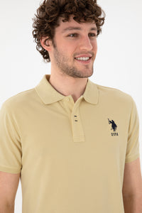 Tricou Polo Bărbați Verde Fistic Cu Logo Brodat