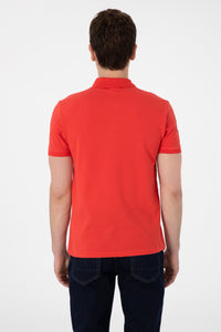 Tricou Polo Bărbați Roșu Aprins Cu Logo Brodat