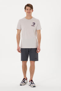 Pantaloni Scurți Bărbați Gri Petrol Cu Imprimeu USPA