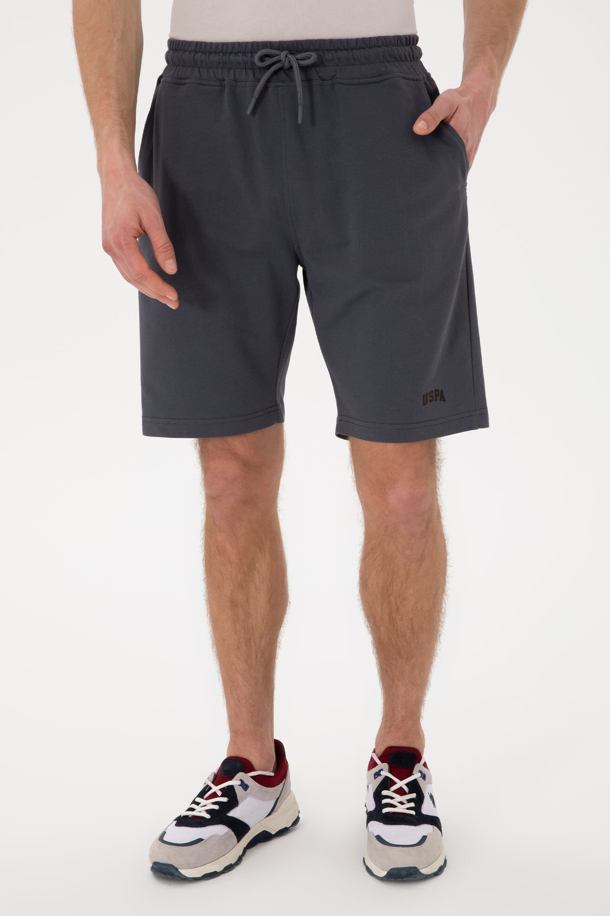 Pantaloni Scurți Bărbați Gri Petrol Cu Imprimeu USPA