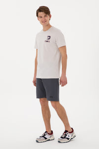 Pantaloni Scurți Bărbați Gri Petrol Cu Imprimeu USPA