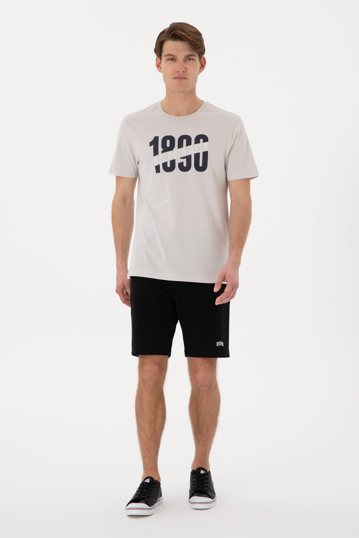 Pantaloni Scurți Bărbați Negru Cu Imprimeu USPA