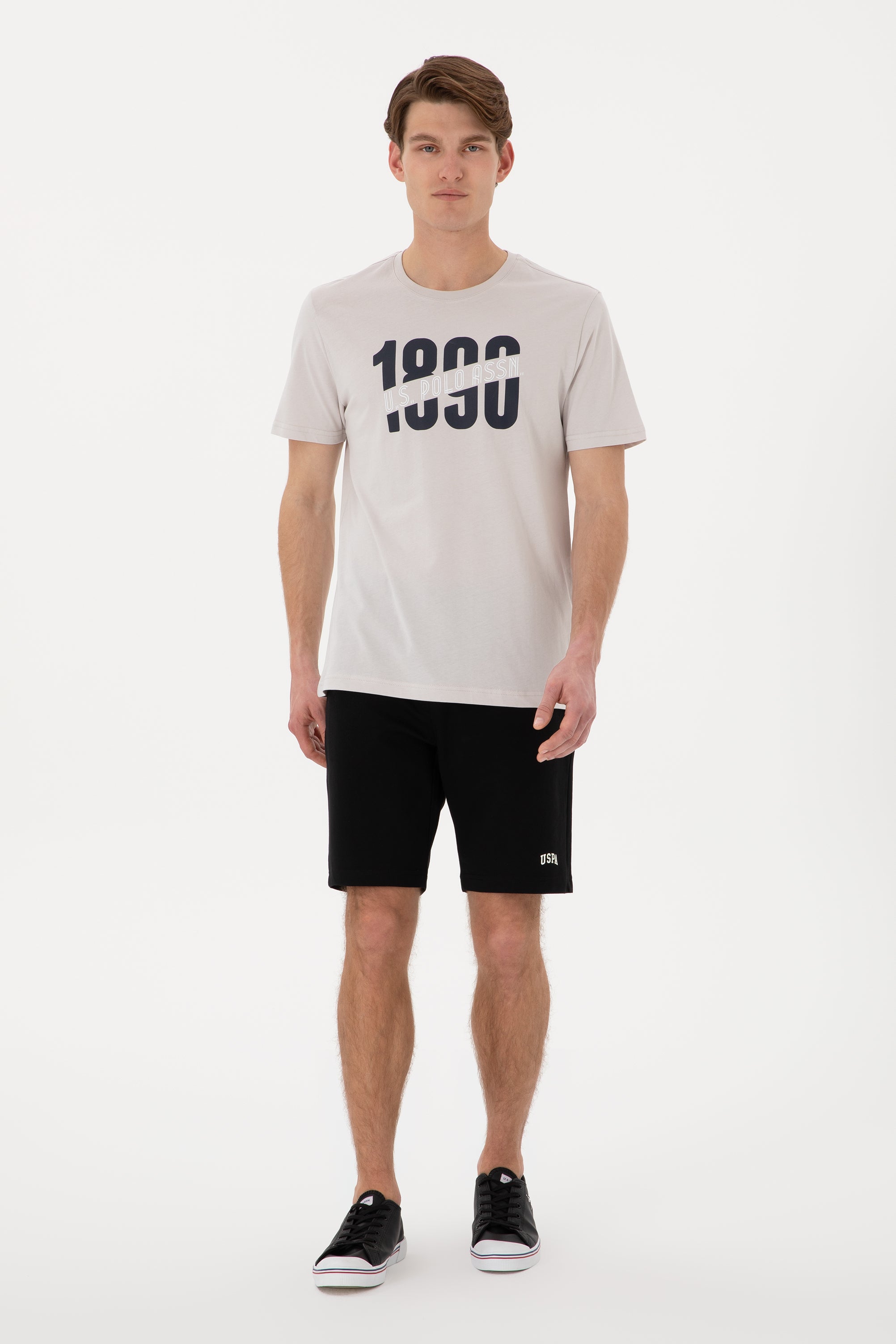 Pantaloni Scurți Bărbați Negru Cu Imprimeu USPA