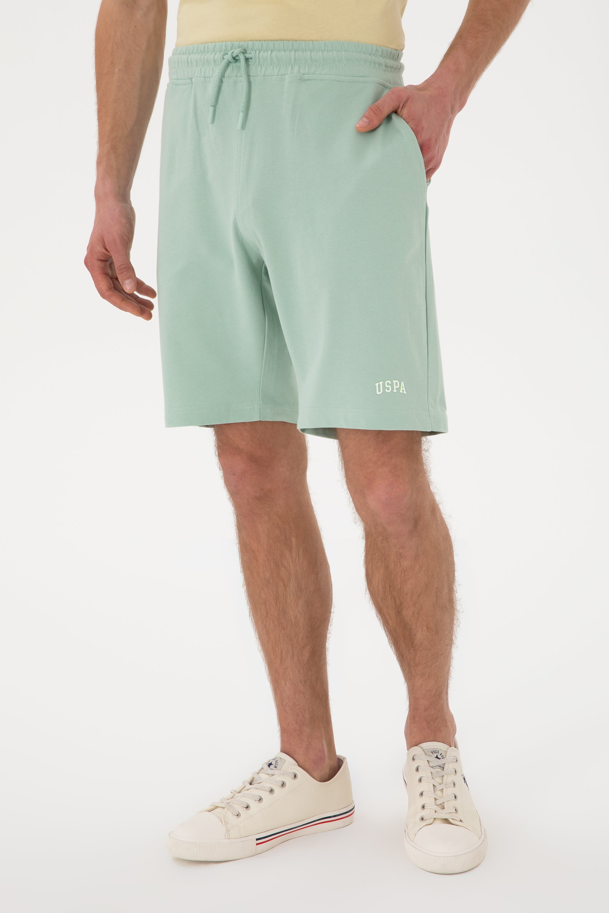 Pantaloni Scurți Bărbați Verde Pal Cu Imprimeu USPA