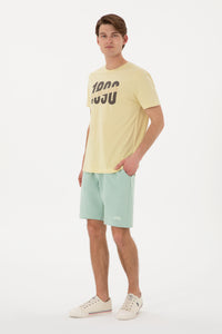 Pantaloni Scurți Bărbați Verde Pal Cu Imprimeu USPA