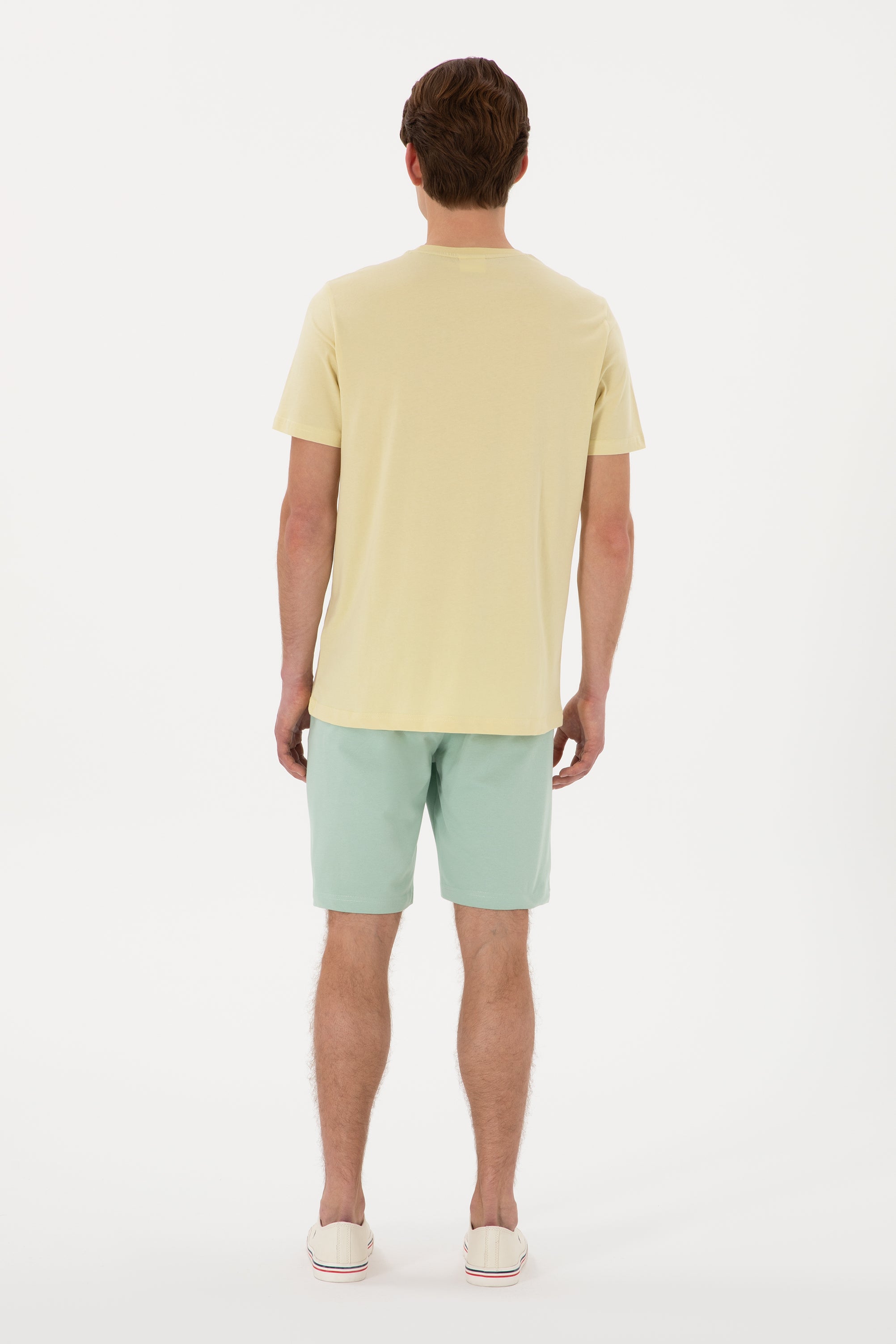 Pantaloni Scurți Bărbați Verde Pal Cu Imprimeu USPA