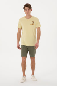 Pantaloni Scurți Bărbați Kaki Cu Imprimeu USPA