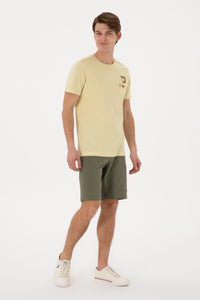 Pantaloni Scurți Bărbați Kaki Cu Imprimeu USPA