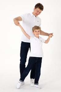 Tricou Polo Bărbați Alb Cu Imprimeu USPA