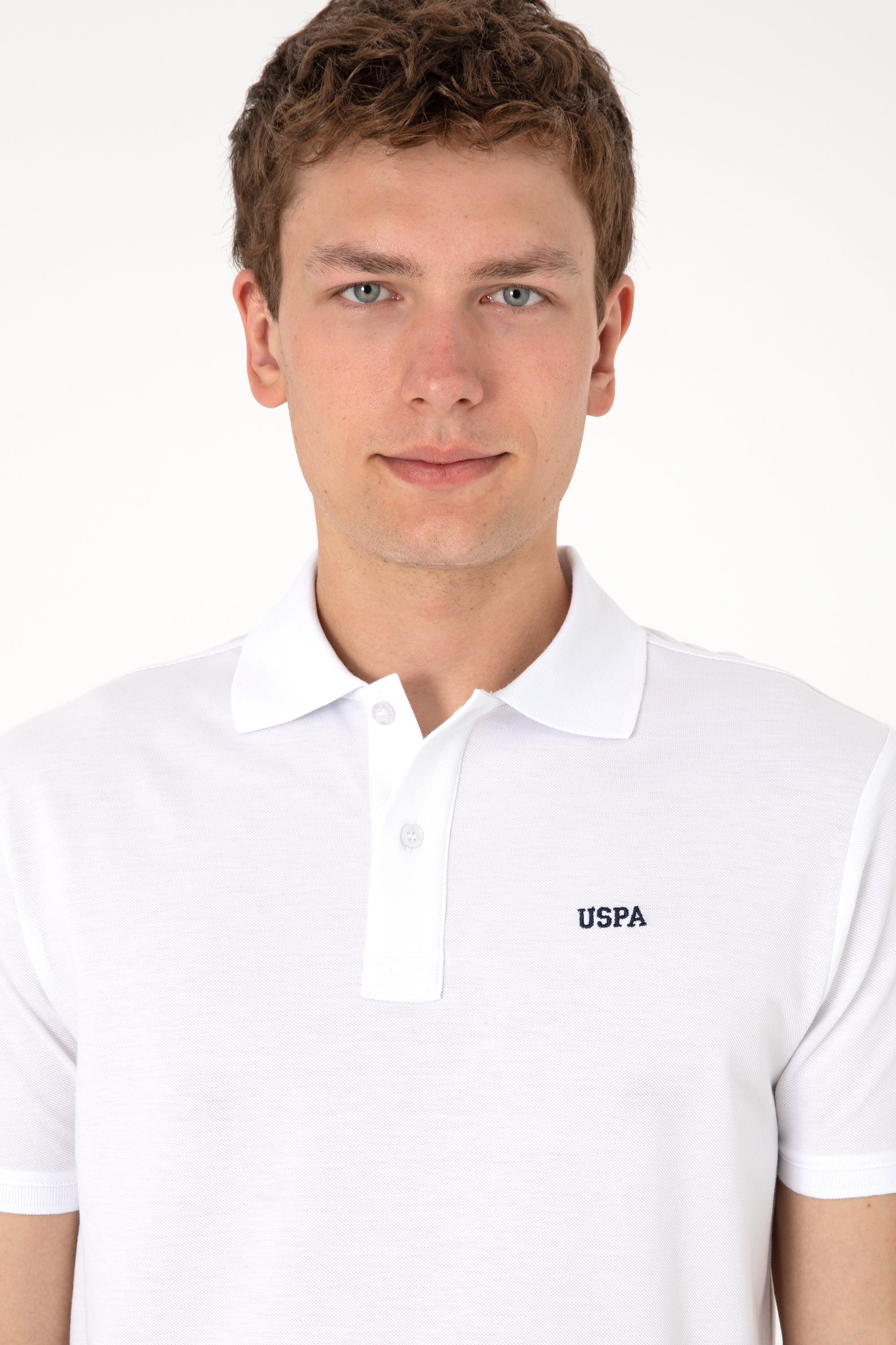 Tricou Polo Bărbați Alb Cu Imprimeu USPA