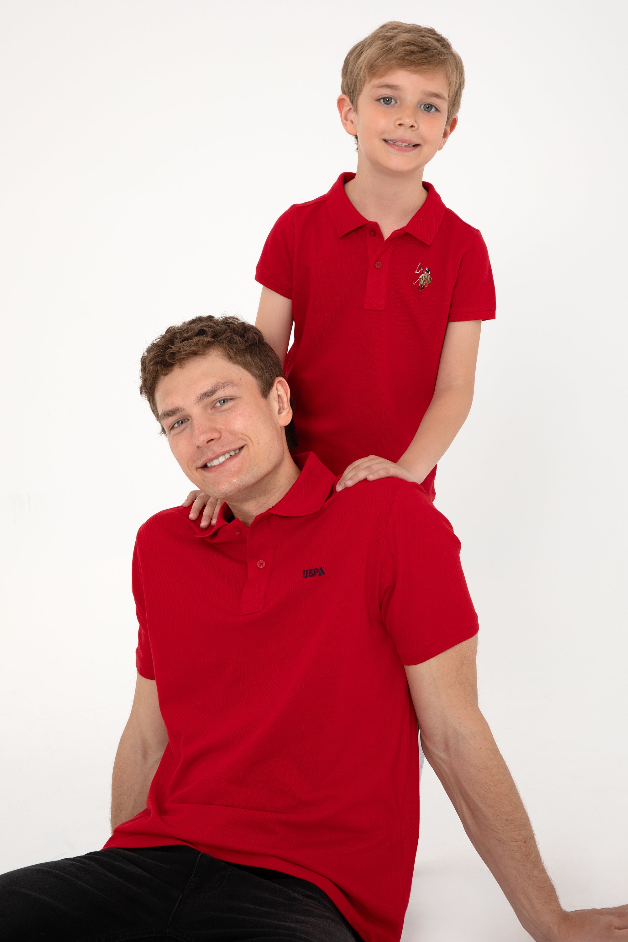 Tricou Polo Bărbați Roșu Cu Imprimeu USPA