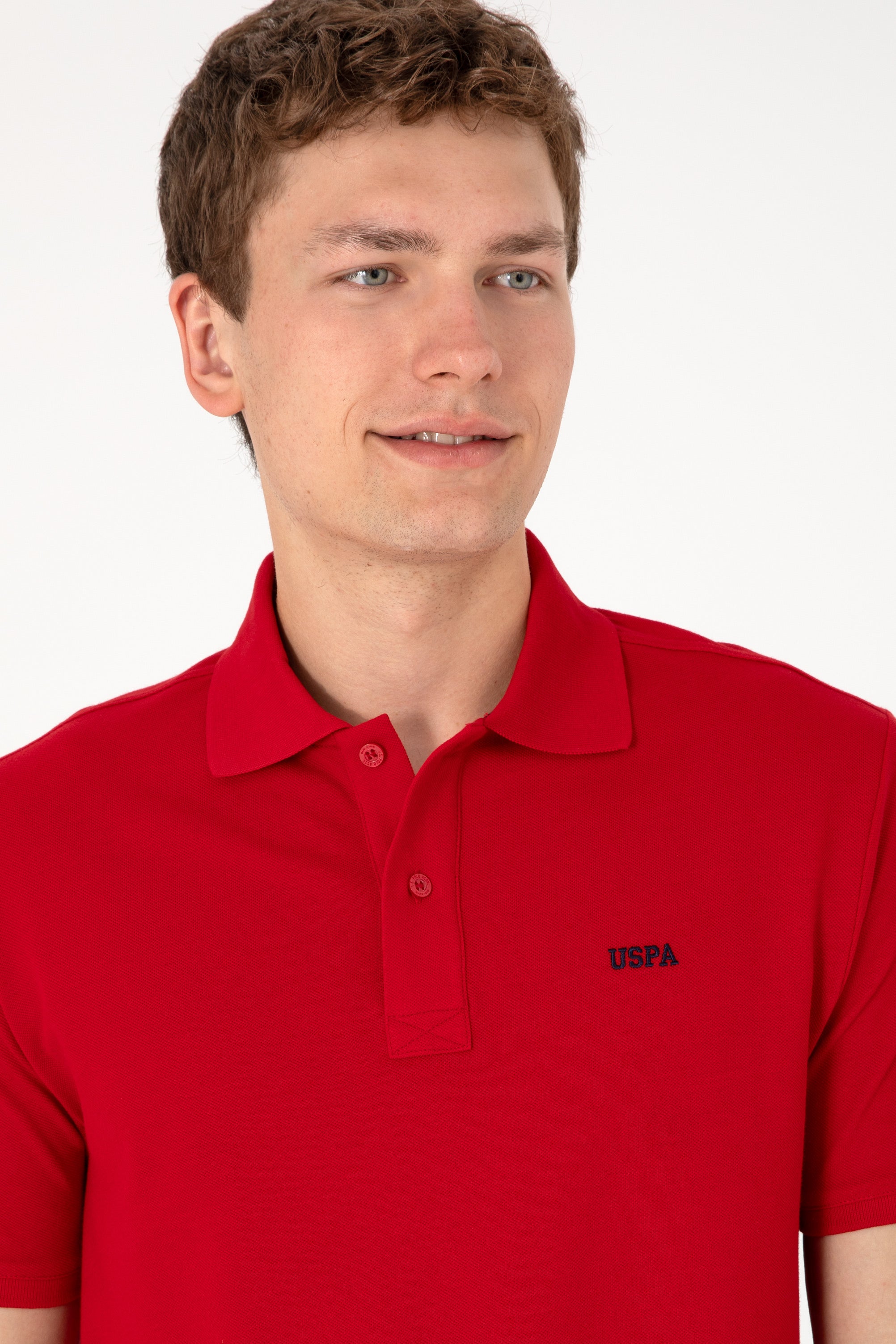 Tricou Polo Bărbați Roșu Cu Imprimeu USPA