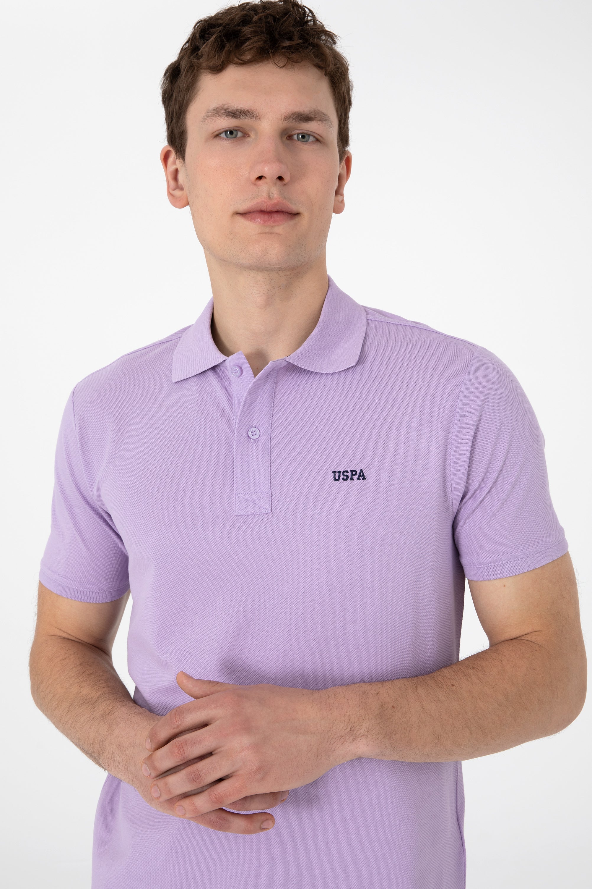Tricou Polo Bărbați Lila Cu Imprimeu USPA