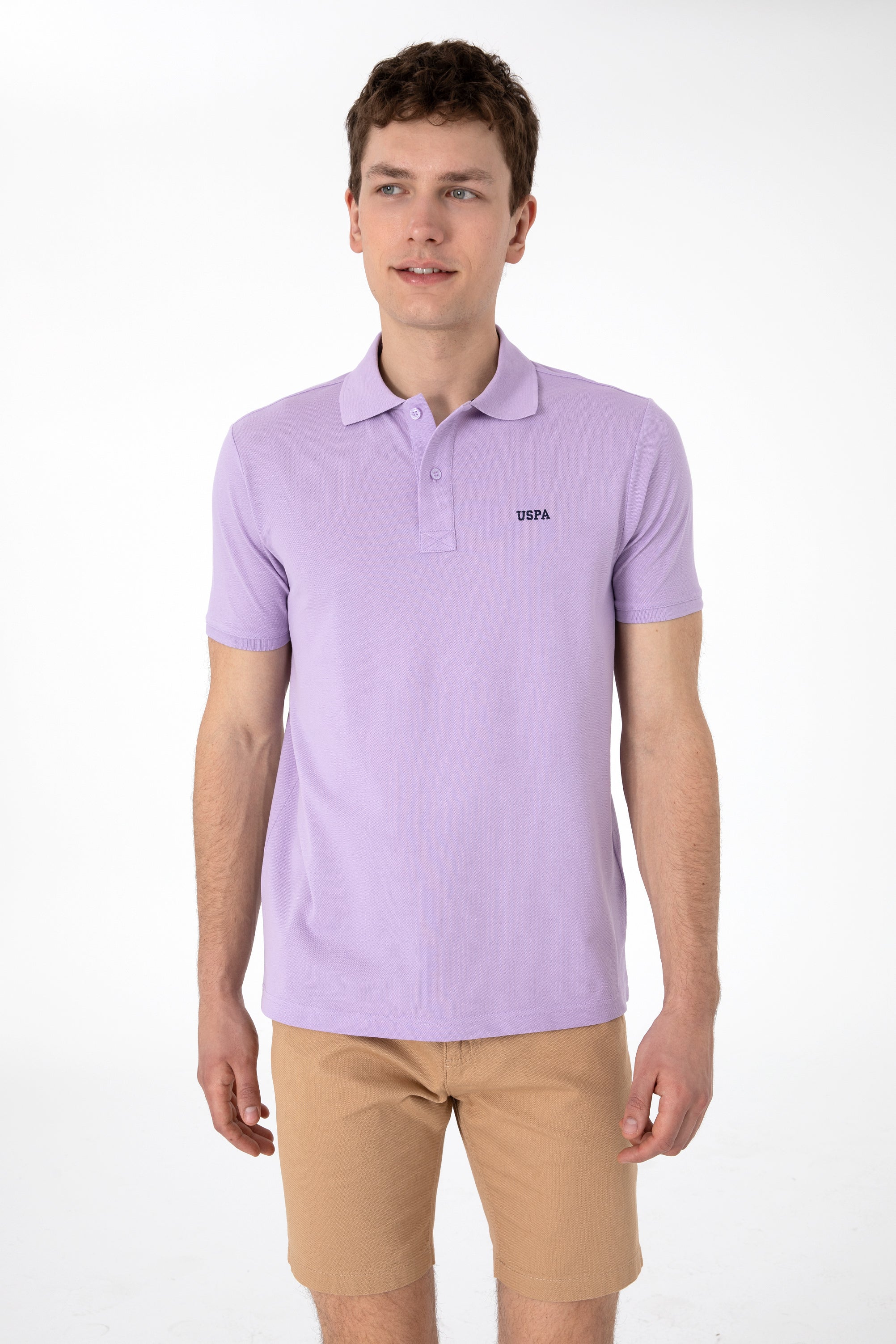 Tricou Polo Bărbați Lila Cu Imprimeu USPA