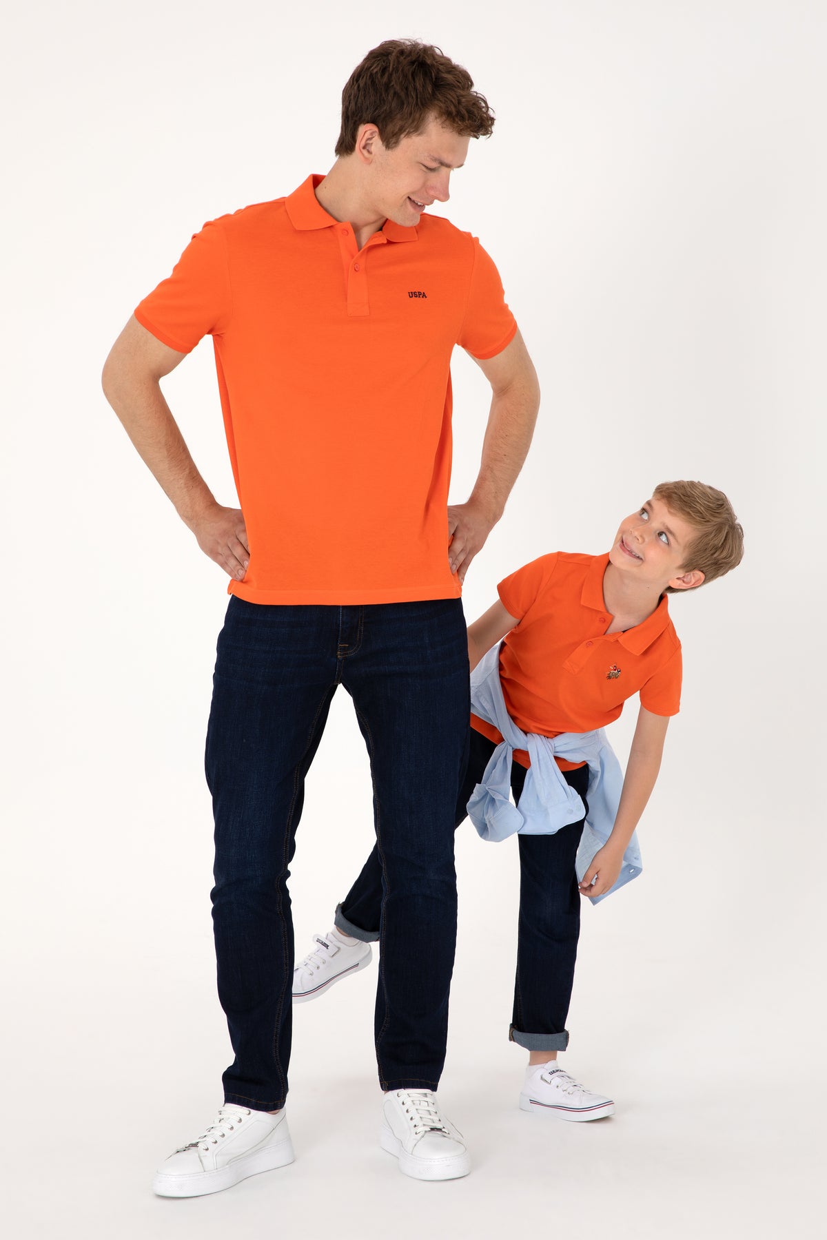 Tricou Polo Bărbați Roșu Corai Cu Imprimeu USPA