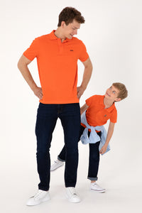 Tricou Polo Bărbați Roșu Corai Cu Imprimeu USPA