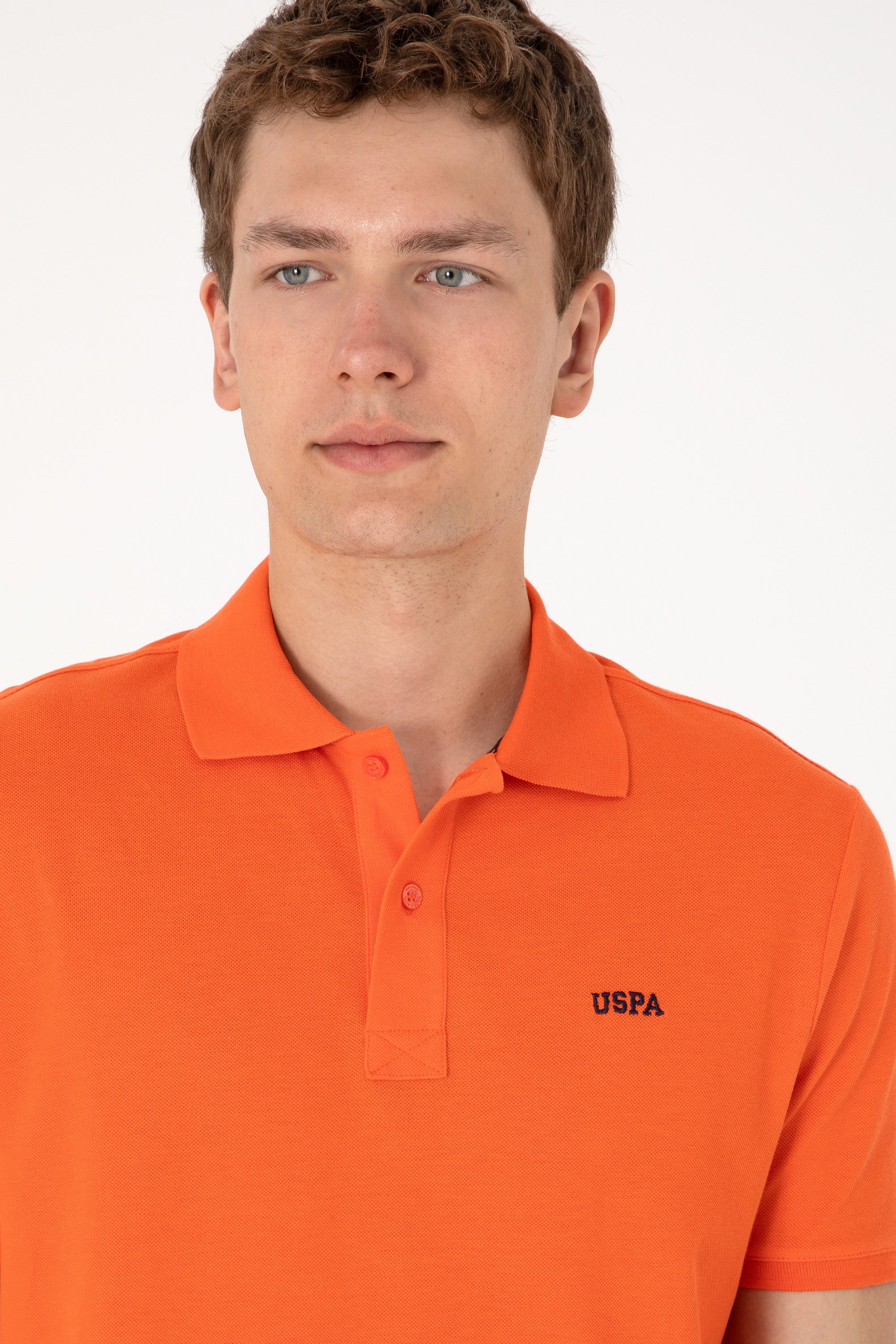 Tricou Polo Bărbați Roșu Corai Cu Imprimeu USPA