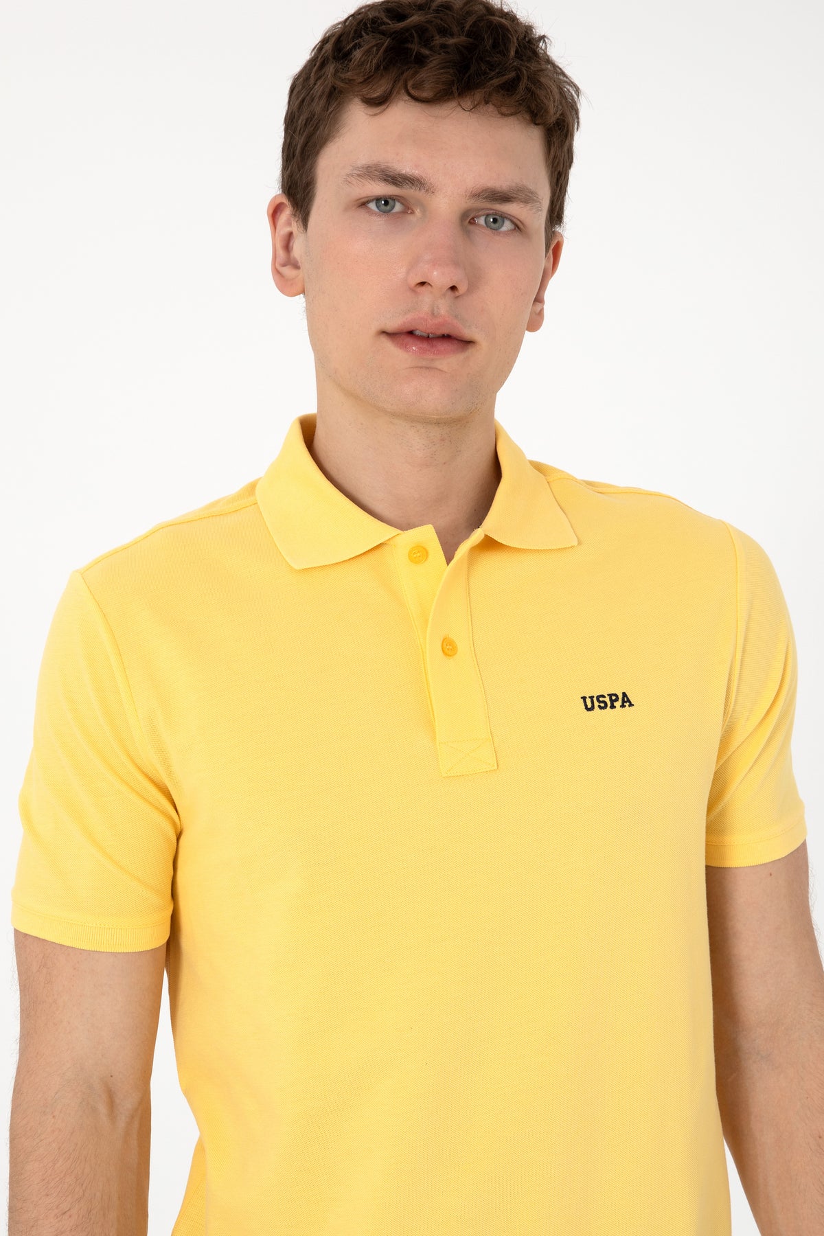 Tricou Polo Bărbați Galben  Cu Imprimeu USPA