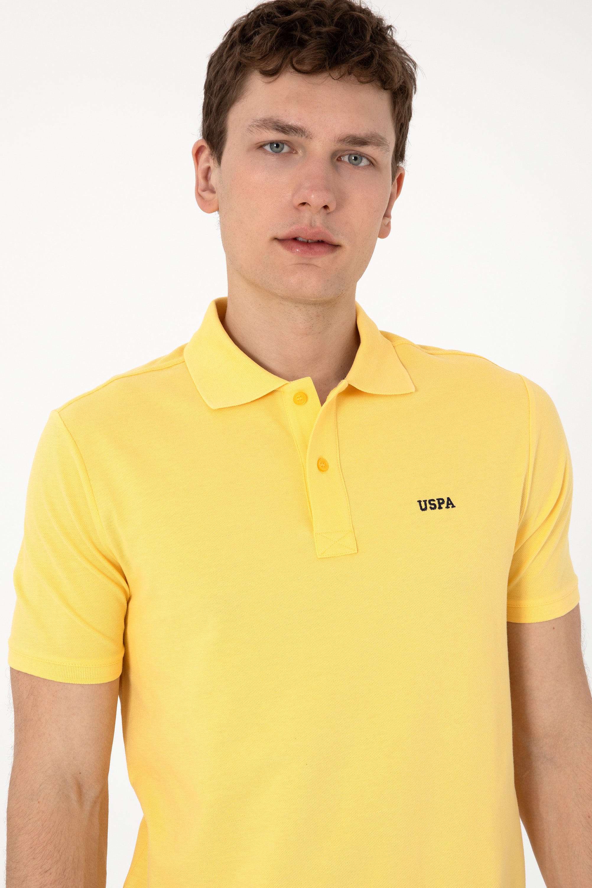 Tricou Polo Bărbați Galben  Cu Imprimeu USPA