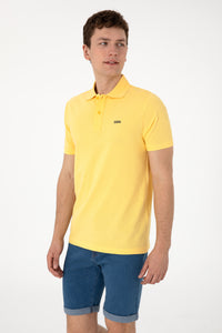 Tricou Polo Bărbați Galben  Cu Imprimeu USPA