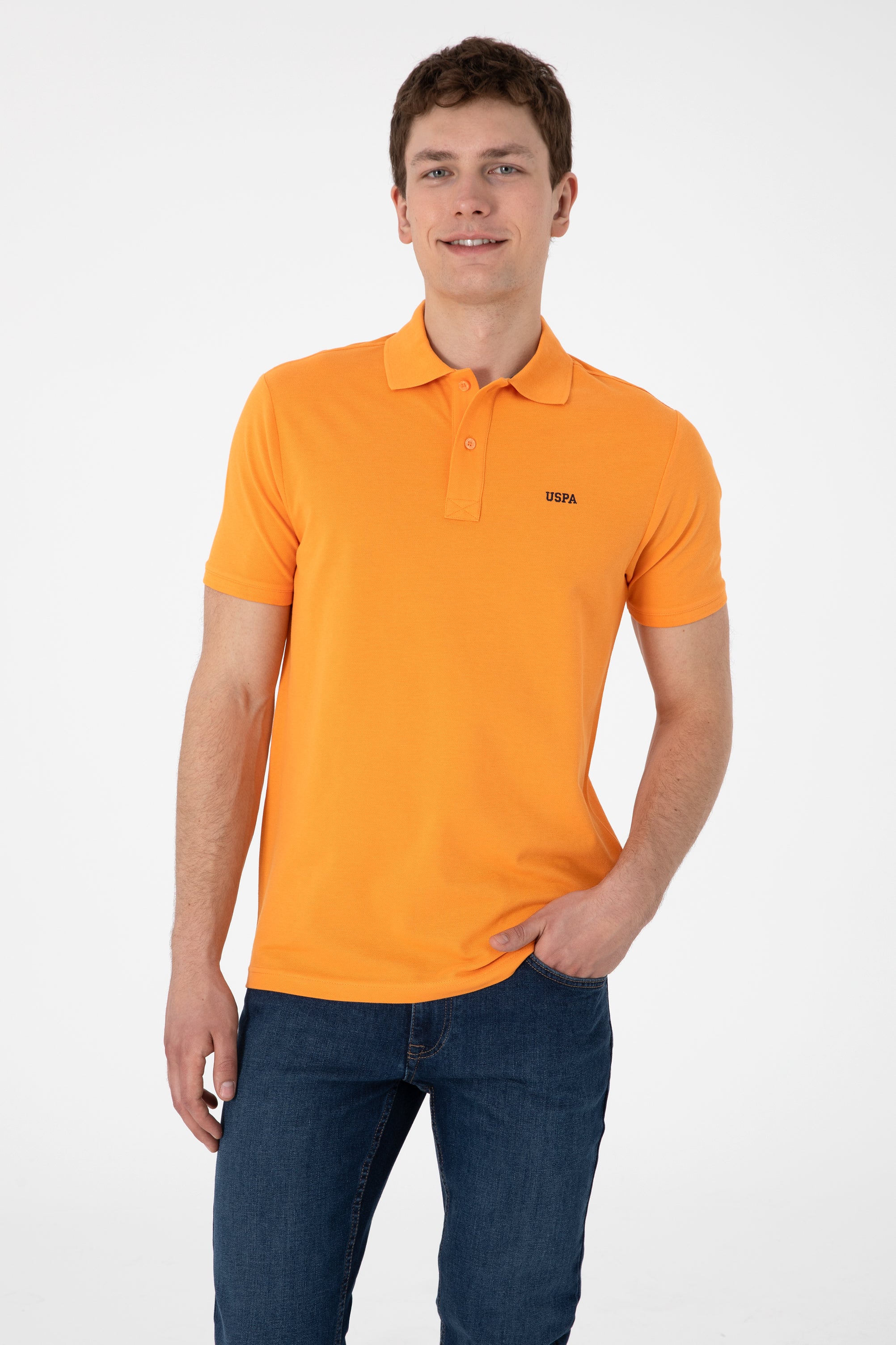 Tricou Polo Bărbați Orange Cu Imprimeu USPA