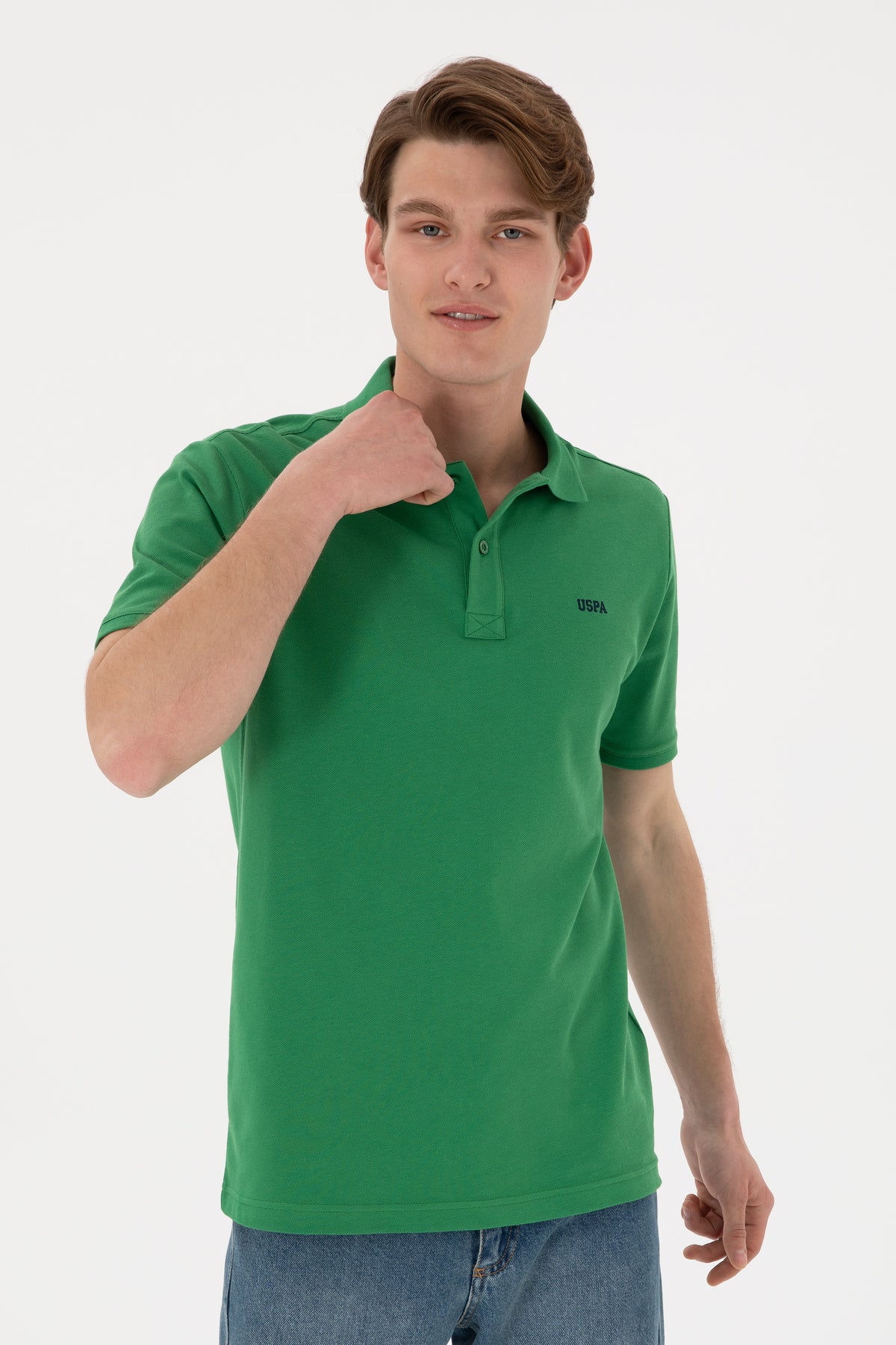 Tricou Polo Bărbați Verde Cu Imprimeu USPA