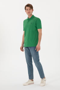 Tricou Polo Bărbați Verde Cu Imprimeu USPA