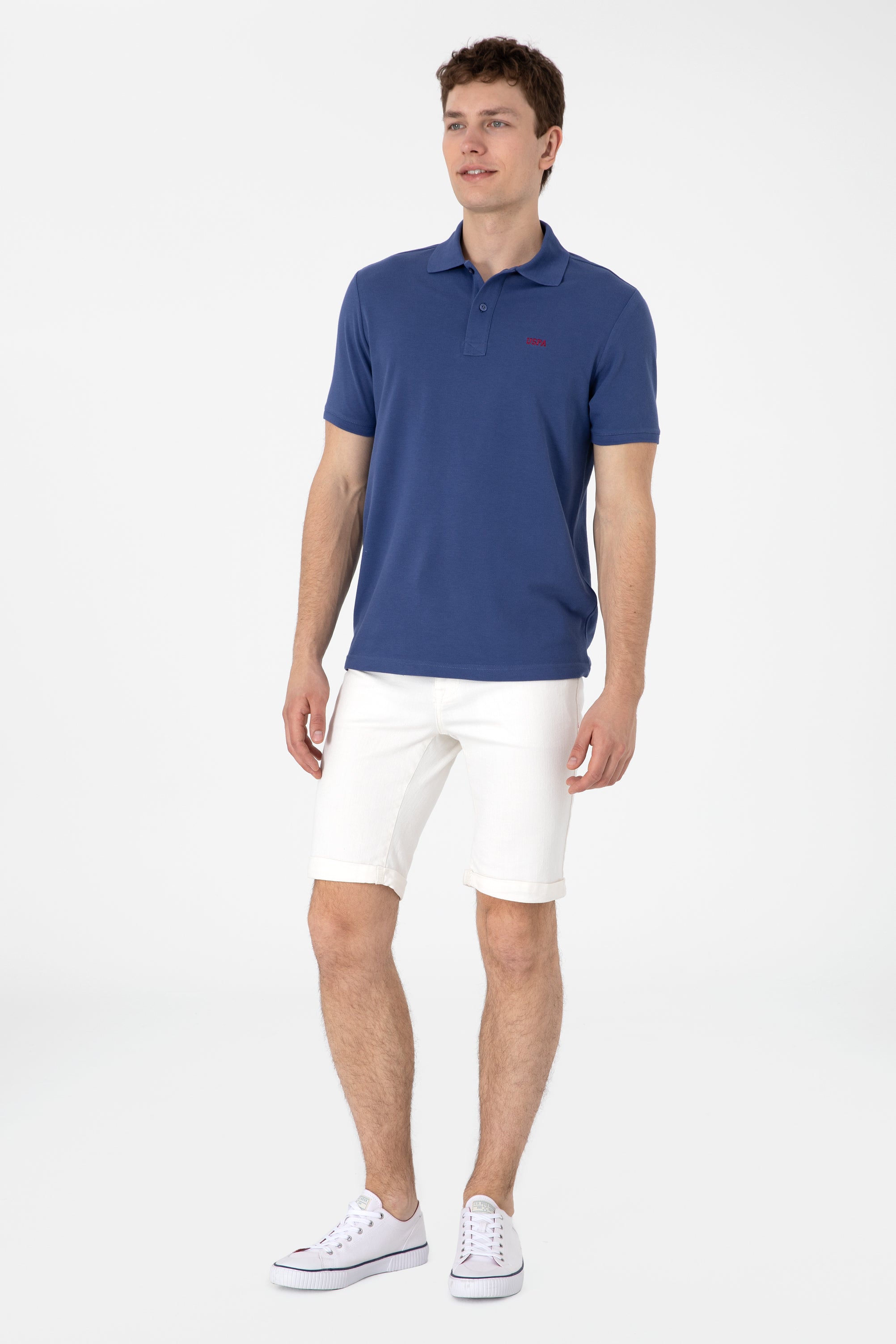 Tricou Polo Bărbați Indigo Cu Imprimeu USPA